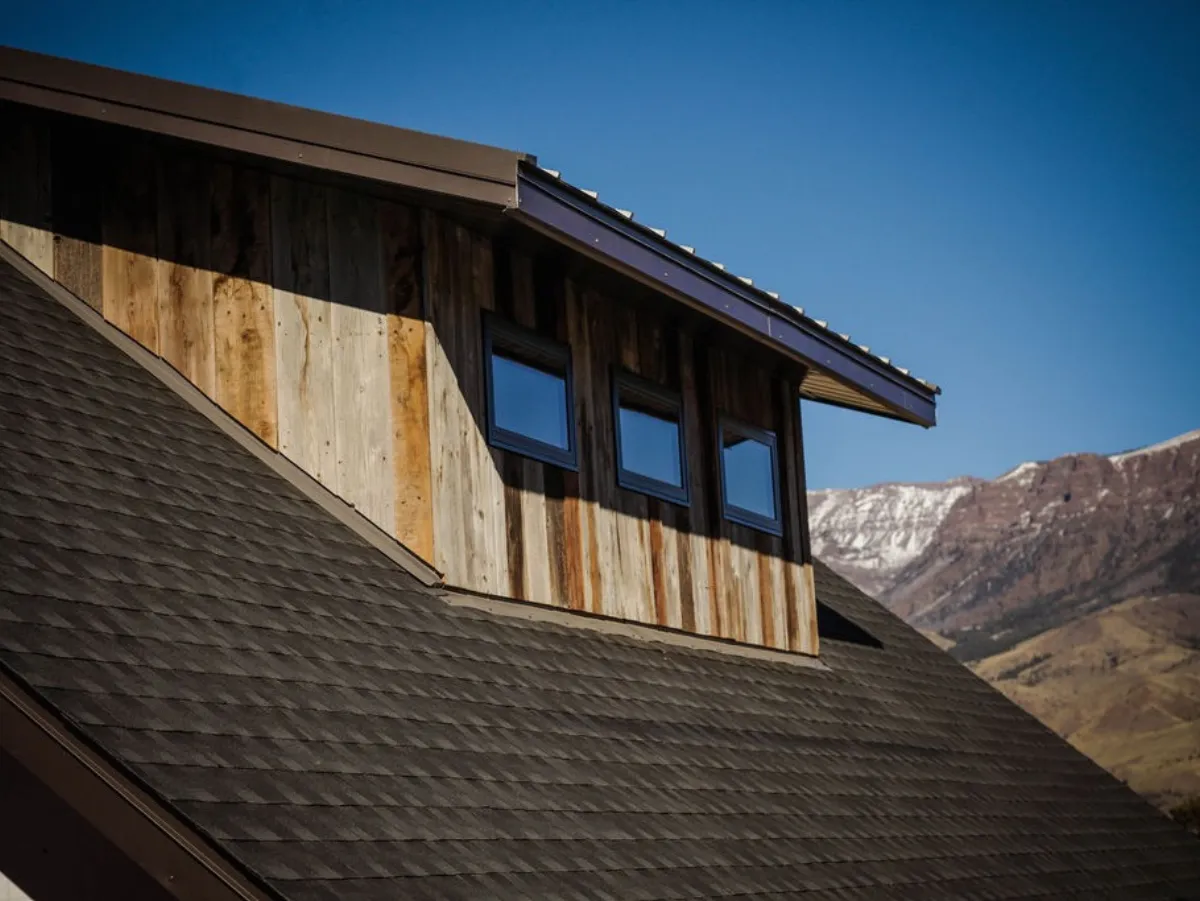 Roofing and barnwood siding by Pilot Peak Construction