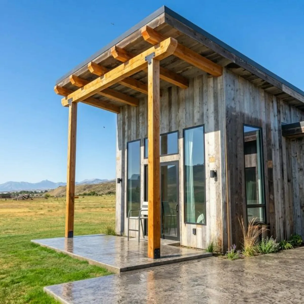 Decorative stamped concrete patio